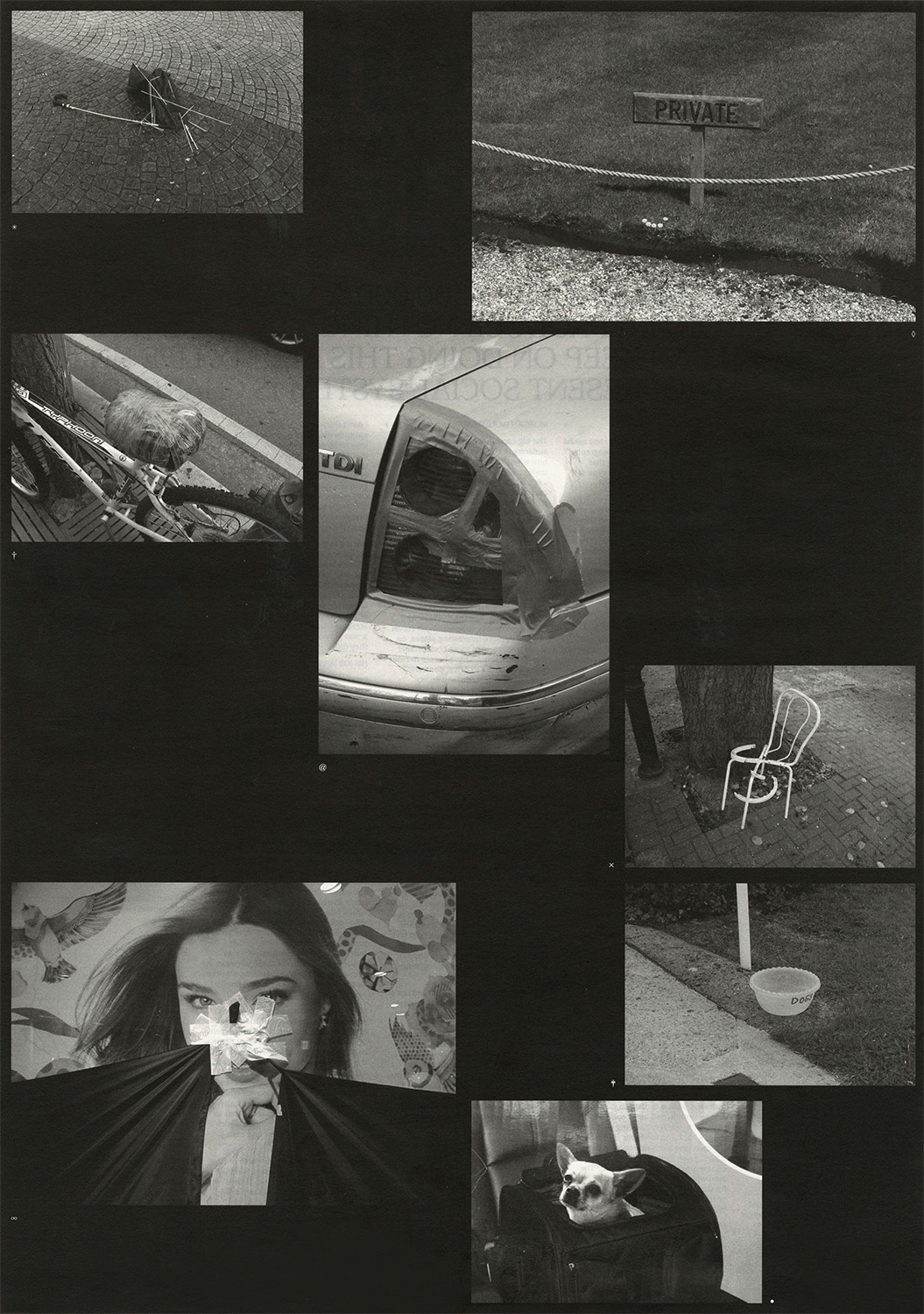 Black and White photography poster, Confessions of a Drone, graphic design, Nicholas Bennett, Varv