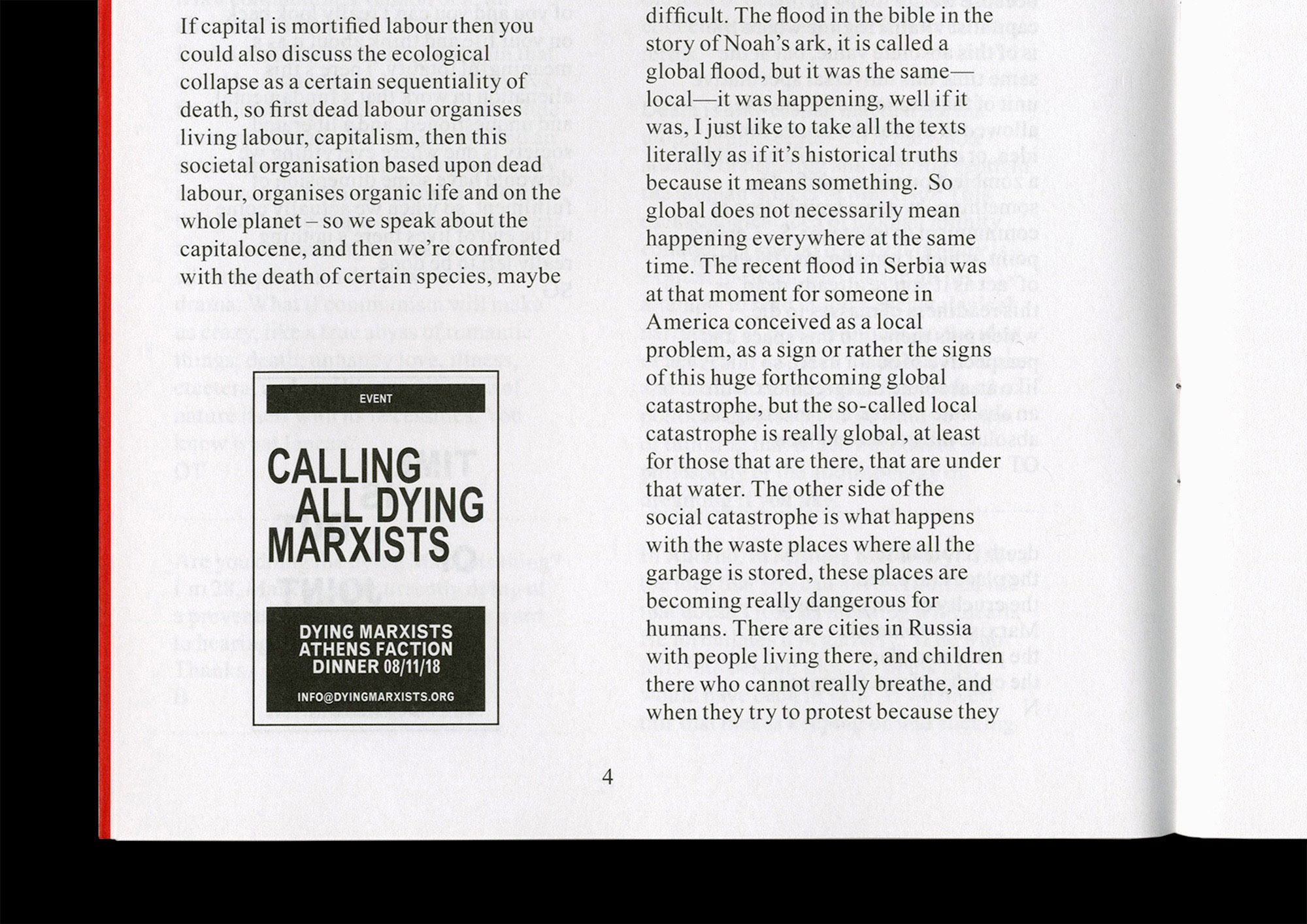 page detail, calling all dying marxists, Quenton Miller, Design, Nicholas Bennett, Varv Varv