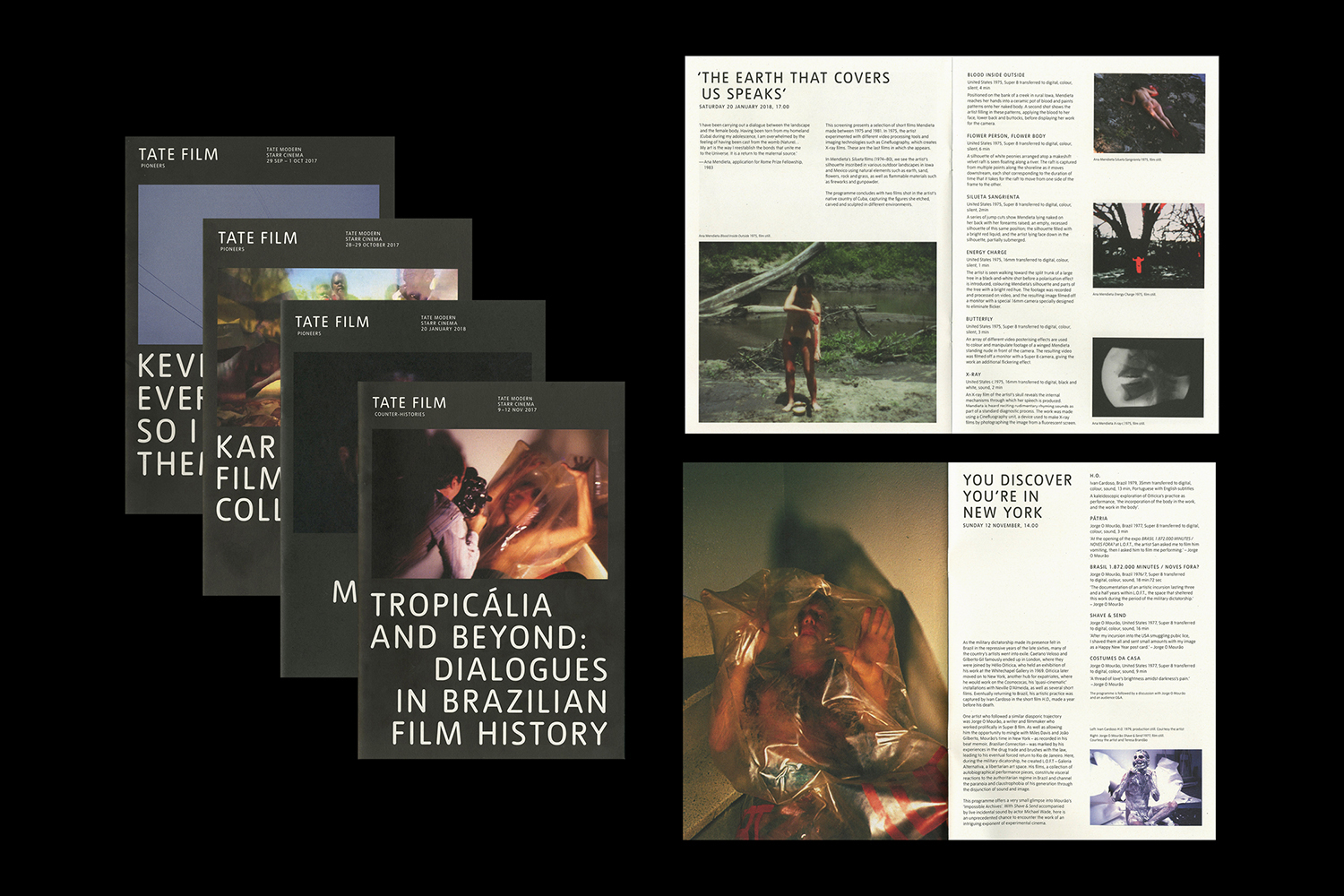 Tate Film Program, artists images, book spreads, Tate Modern, design, Nicholas Bennett